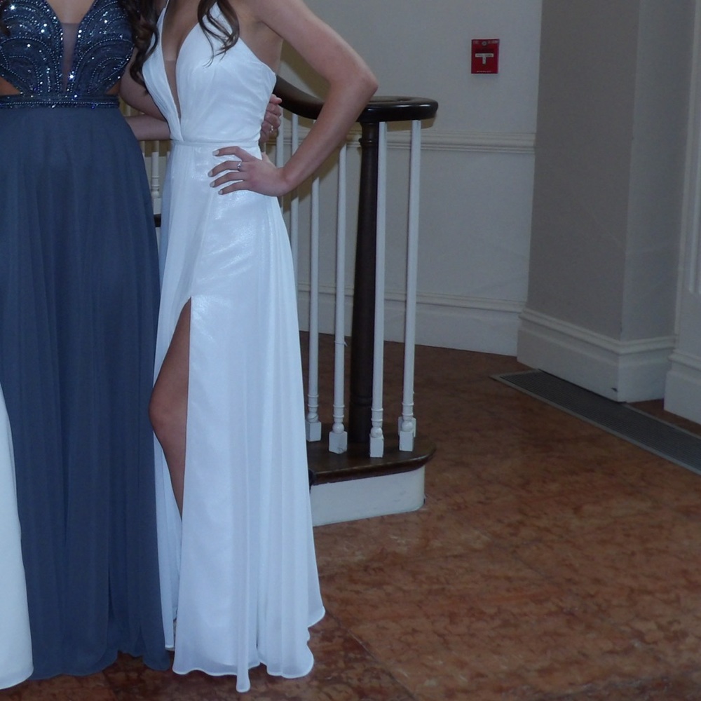 Elegant White Long Prom Dress